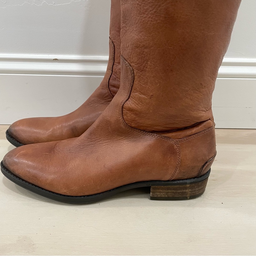 Sam Edelman Women's 9 Penny Riding Boot Whiskey Leather Brown Tan Knee Height - Picture 4 of 16